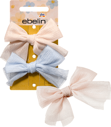 Haar- & Ansteckbroschen Schleifen, rosa/hellblau ebelin