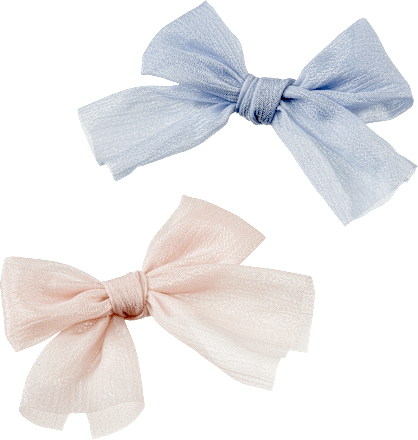 Haar- & Ansteckbroschen Schleifen, rosa/hellblau ebelin