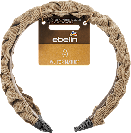 Haarreif geflochten recycelt khaki ebelin