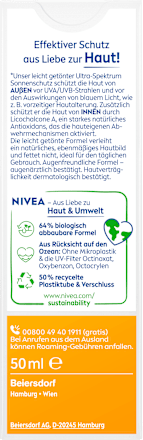 Sonnenfluid Gesicht mattierend & hell getönt LSF 50 NIVEA SUN