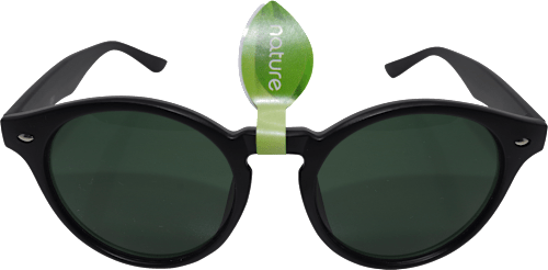 Sonnenbrille aus recycelten Materialien in Schwarz mit grünlicher Tönung SUNDANCE