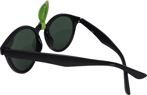 Sonnenbrille aus recycelten Materialien in Schwarz mit grünlicher Tönung SUNDANCE