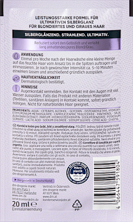 Crema correzione antigiallo per capelli grigi e tinti di biondo Balea PROFESSIONAL