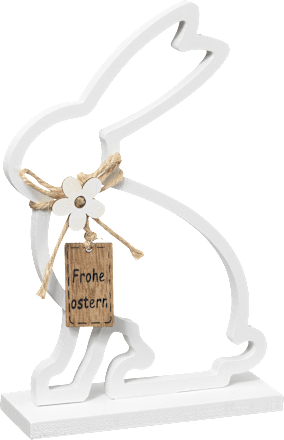 Holzaufsteller Hase Umriss weiß Dekorieren & Einrichten