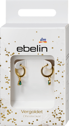 Creolen vergoldetet mit grünem Strassstein ebelin