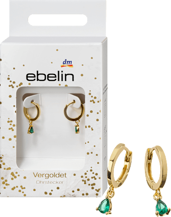 Creolen vergoldetet mit grünem Strassstein ebelin