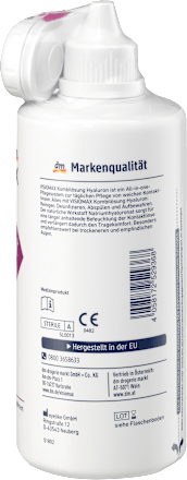 Kontaktlinsen-Pflegemittel Kombilösung mit Hyaluron VISIOMAX