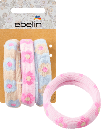 Haargummis mit Blumen-Motiv ebelin