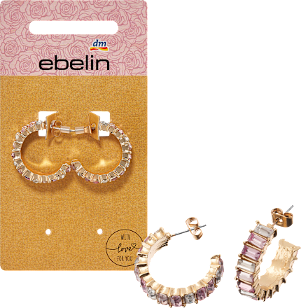 Creolen mit Strass, Gold-Optik ebelin