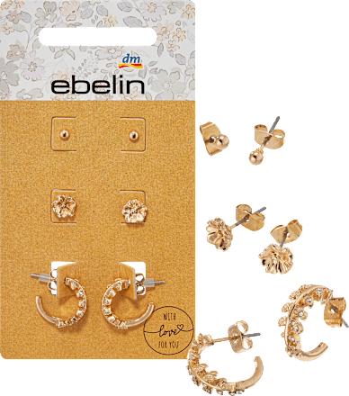 Ohrstecker Blumen & Blätter, Gold-Optik ebelin
