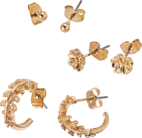 Ohrstecker Blumen & Blätter, Gold-Optik ebelin