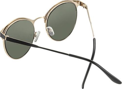 Metall-Sonnenbrille in Schwarz-Gold mit dunkler Tönung SUNDANCE