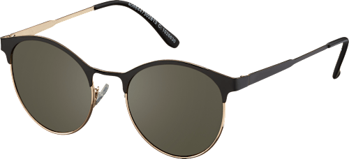 Metall-Sonnenbrille in Schwarz-Gold mit dunkler Tönung SUNDANCE