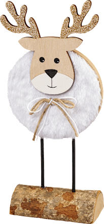 Holzaufsteller, Elch mit Fell, creme-braun BOLTZE
