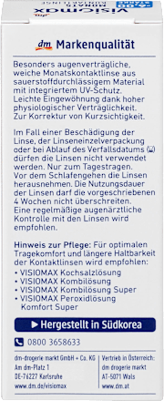 Monatslinse Dioptrie  -6,00 VISIOMAX