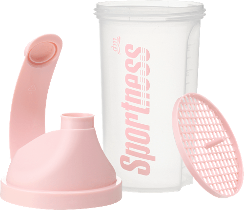 Shaker za pripravo napitkov, roza (500 ml) Sportness