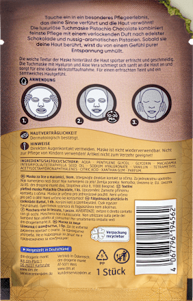 Maska za obraz v obliki krpice Pistachio Chocolate Balea