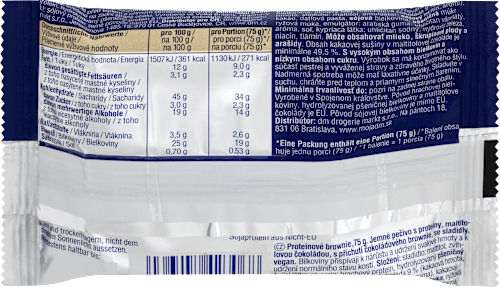 Vegansko beljakovinsko pecivo s čokolado - Brownie, s sladilom maltitol Sportness