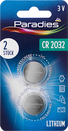 Batterien	Knopfzelle CR2032 Paradies