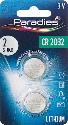 Batterien	Knopfzelle CR2032 Paradies