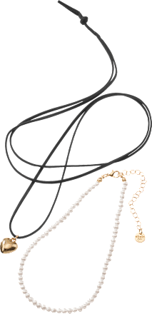 Choker-Ketten Herz & Perlen ebelin