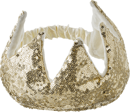 Krone mit Pailletten Gold-/Silber-Optik ebelin