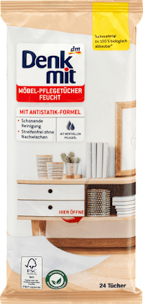 Feuchte Reinigungstücher für Möbel Denkmit