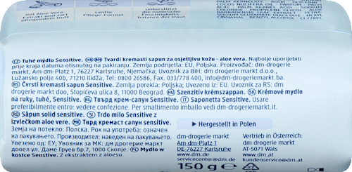 Seifenstück, Cremeseife Sensitive Balea