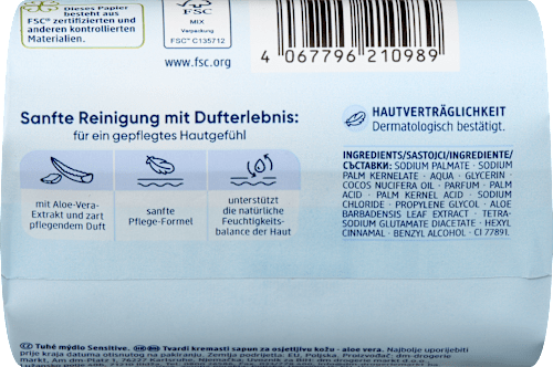 Seifenstück, Cremeseife Sensitive Balea
