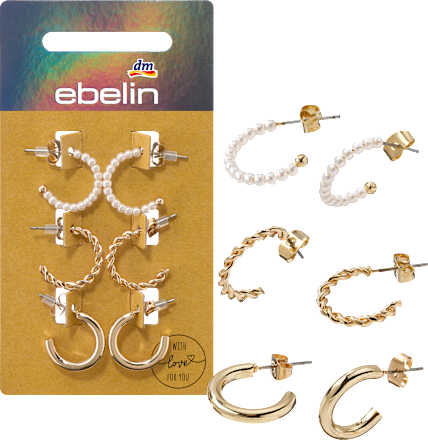 Creolen mit Perlen, Gold-Optik ebelin
