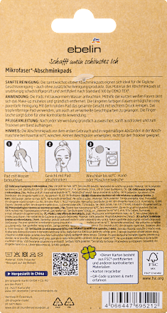 Abschminkpads aus Mikrofaser ebelin