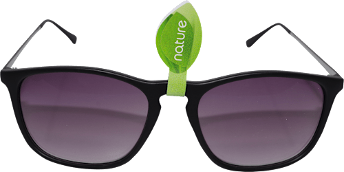 Sonnenbrille mit schwarzem Recycling-Gestell und lila Tönung SUNDANCE