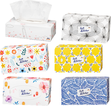 Taschentücher Box Design Soft&Sicher