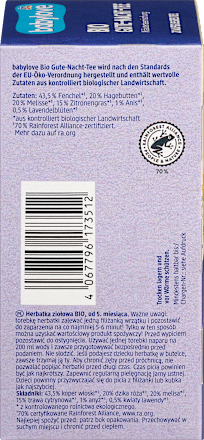 Bio „Jó éjt” tea, 5. hónapos kortól, 20 filter babylove