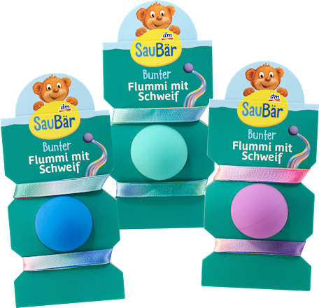 Flummi mit Schweif bunt SauBär