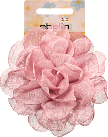 Haar- & Ansteckbrosche Blume, rosa ebelin