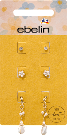 Ohrstecker Perlen & Blumen, Gold-Optik ebelin
