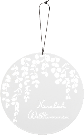 Metallscheibe "Herzlich willkommen", weiß BOLTZE