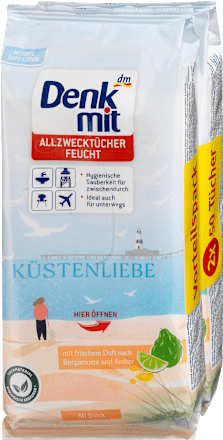 Feuchte Allzwecktücher Küstenliebe 2x50St.  Denkmit