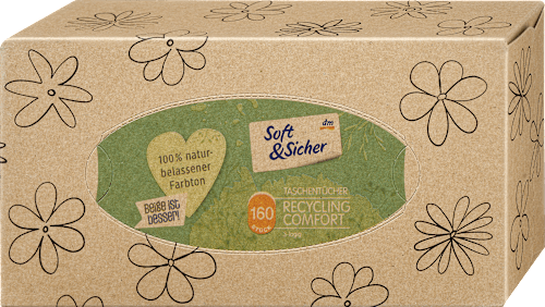 Taschentücher Box Recycling 3-lagig Soft&Sicher