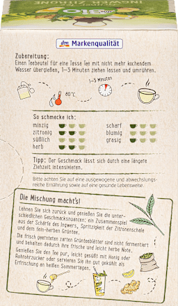 Grüner Tee Ingwer & Zitrone (20 Beutel) dmBio