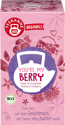 Früchtetee Himbeere, Cranberry (20 Beutel) Teekanne