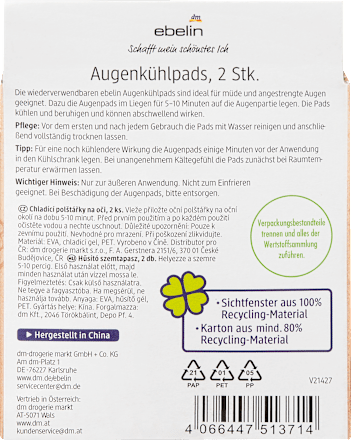 Augenkühlpads Muschelform Coastal Breeze ebelin