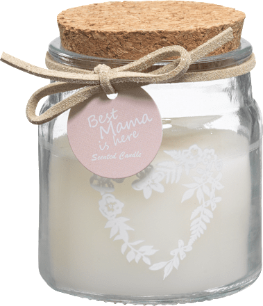 Kerzenglas gefüllt mit Korkdeckel, weiß  Dekorieren & Einrichten