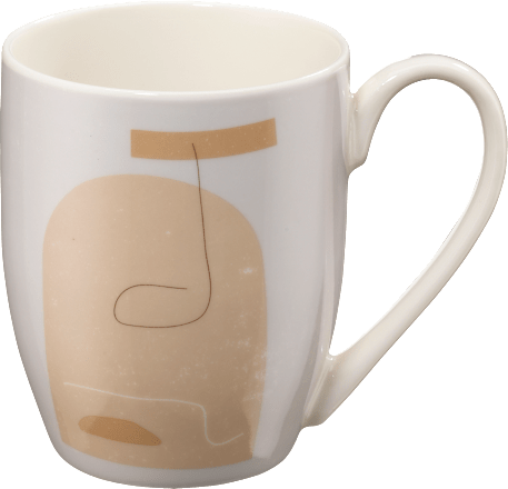 Kaffeebecher, beige-creme-flieder keine Marke