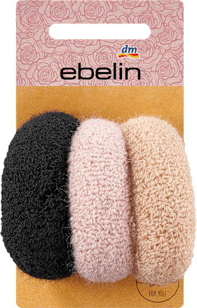 Haargummis schwarz, rosa, beige ebelin