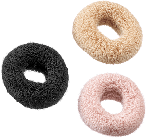 Haargummis schwarz, rosa, beige ebelin