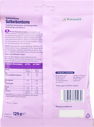 Bonbon, Salbeibonbons, zuckerfrei Mivolis