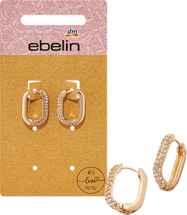 Creolen mit Strass, Gold-Optik ebelin