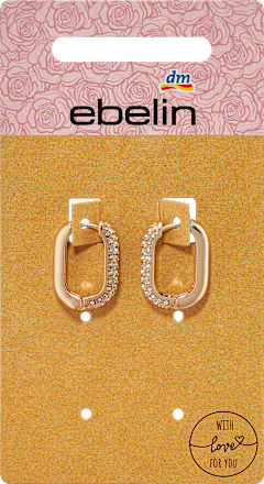 Creolen mit Strass, Gold-Optik ebelin